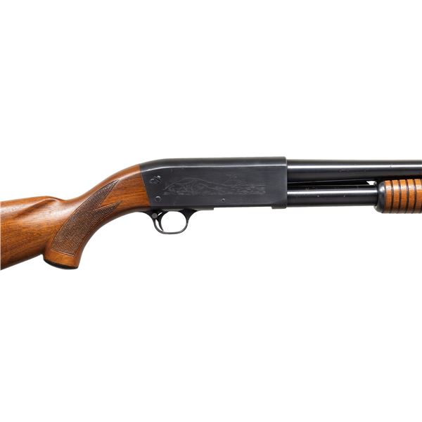 12 GA., ITHACA 37 PUMP SHOTGUN.
