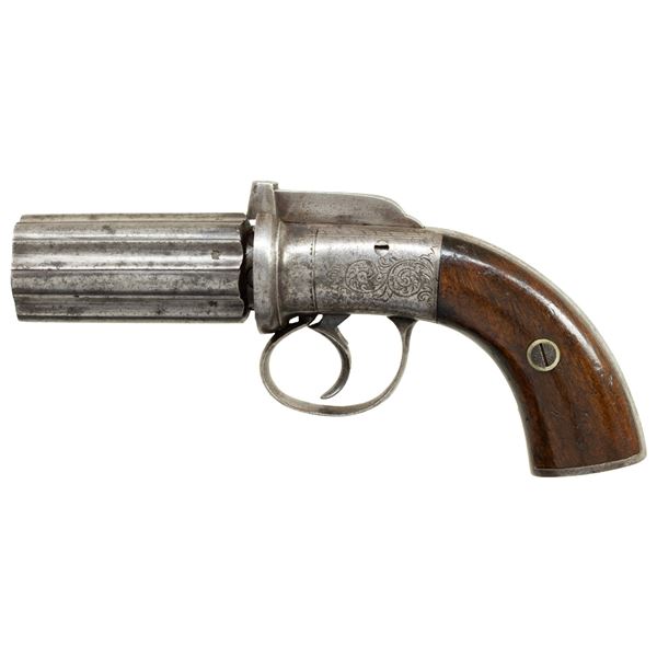 1850'S BRITISH BAR HAMMER PEPPERBOX.