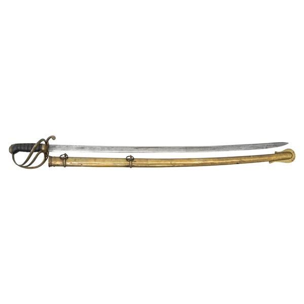 AMES MODEL 1833 BRASS SCABBARD DRAGOON SABER.