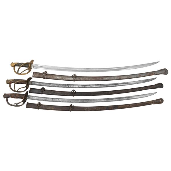 2 US M1860 CAVALRY SABERS & 1 M1840 CAVALRY SABER.