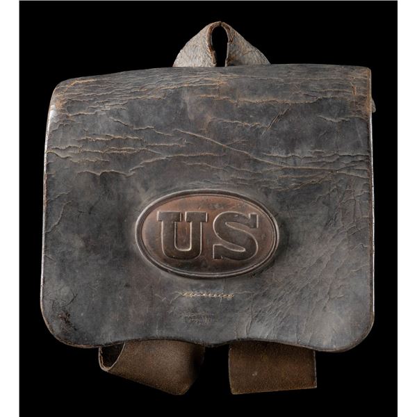 GOOD CIVIL WAR CARTRIDGE BOX & OVER THE SHOULDER