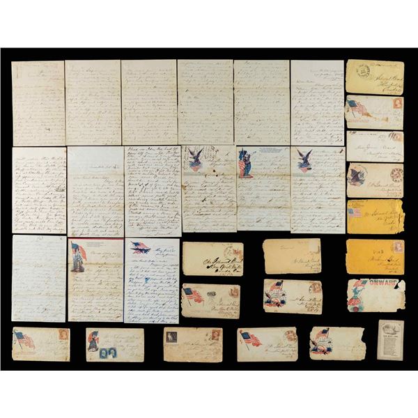 GROUP OF 40 WARTIME LETTERS OF 14TH NY SOLIDER