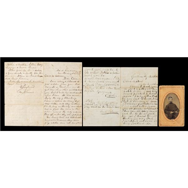 TWO LETTERS & CDV OF "BATTLE OF THE CRATER" MOH