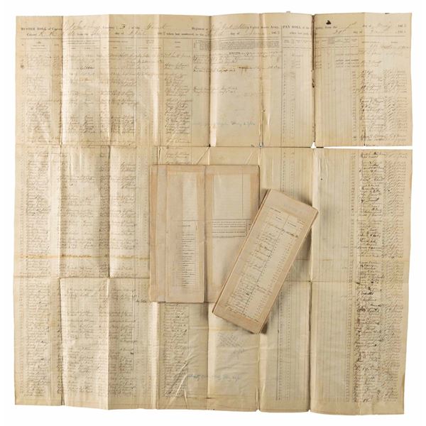 GROUP OF 3 MUSTER ROLLS OF 4TH NEW YORK HEAVY
