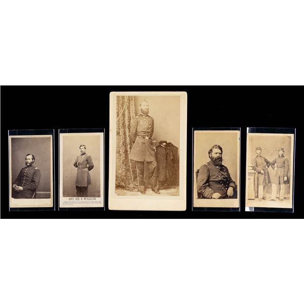 GROUP OF 4 UNION CIVIL WAR CDVS & RARE IMAGE OF LT