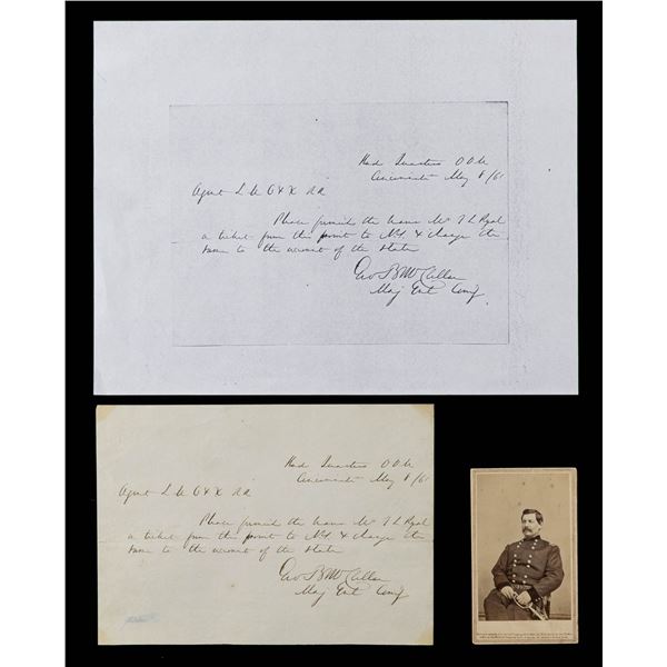 MAJ. GEN. GEORGE B. MCCLELLAN AUTOGRAPH NOTE & CDV