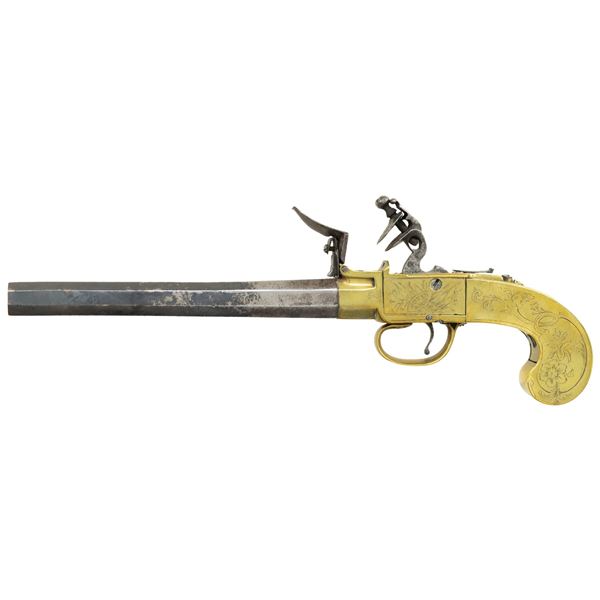 JOVER & SON OF LONDON ALL METAL FLINTLOCK PISTOL.
