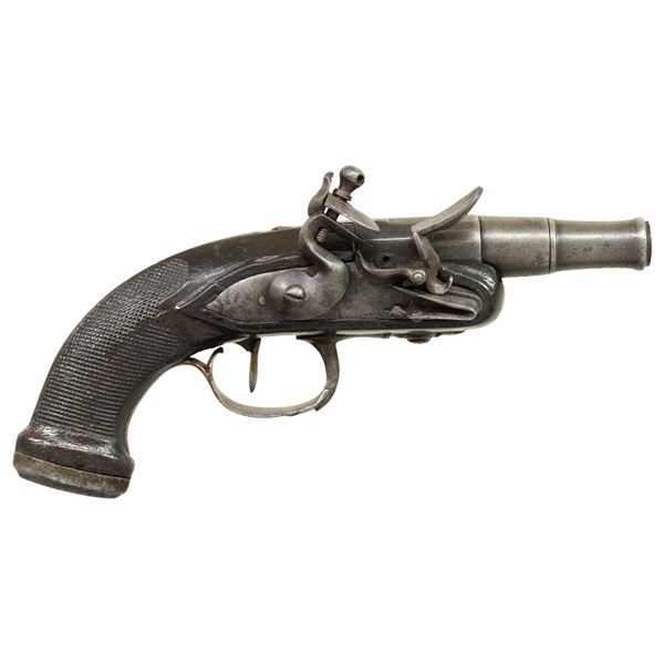FRENCH PROOFED FLINTLOCK POCKET PISTOL.