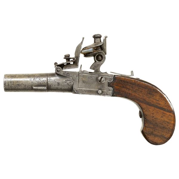 EUROPEAN TURN BARREL, FLINTLOCK BOOT PISTOL.