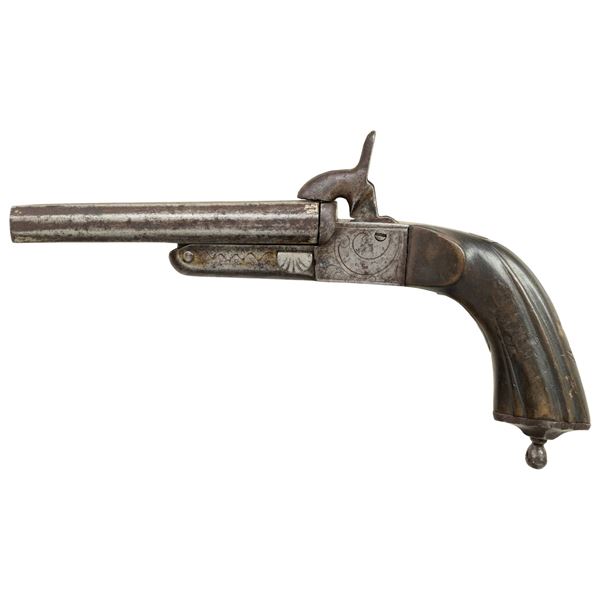 BELGIAN PINFIRE SXS PISTOL.