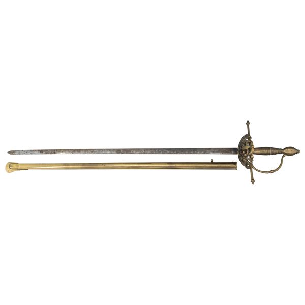 EUROPEAN 19TH CENTURY CUP HILTED SWORD.