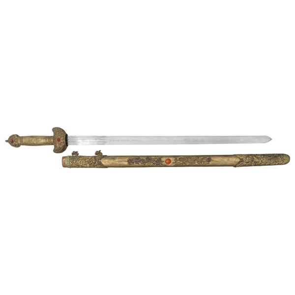 19TH STYLE CENTURY CHINESE JIAN STYLE SWORD.