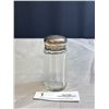 Image 2 : An Antique English Sterling Silver Monogram Cap and Crystal Panneled Glass Bottle
