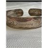 Image 2 : Antique Sterling Silver Etched Cuff Bangle Marked Sterling Very Nice!