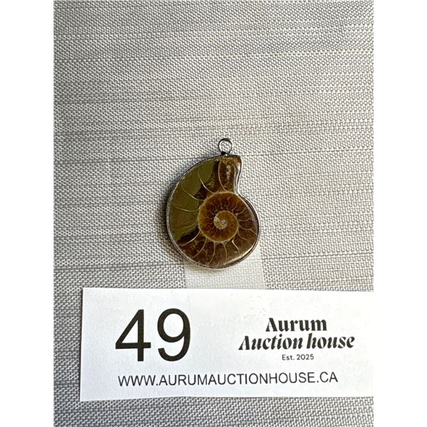 Old Fossil Silver Pendant, Florescent