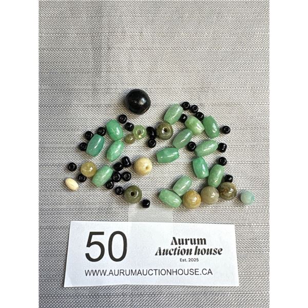 Antique Jadeite Jade Beads For Necklace