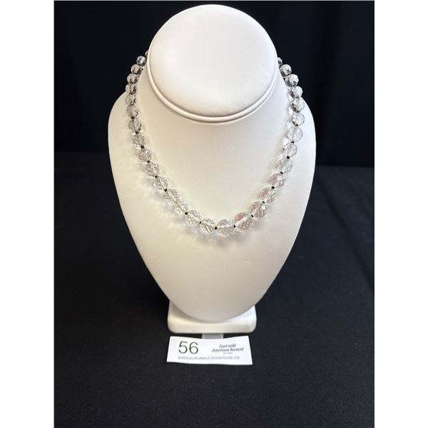 Beautiful Genuine C.1930s Faceted Crystal Graduated Bead Necklace