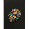 Image 1 : Antique C.1940s Multicolour Stone Brooch