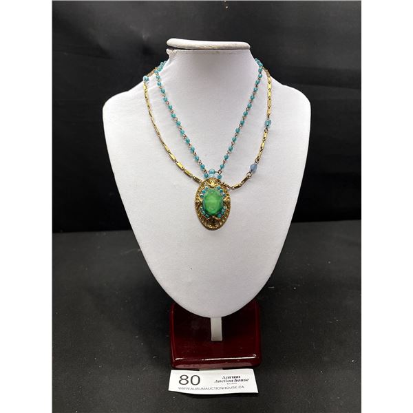 Eye Catching Vintage Art Nouveau Stone Necklace