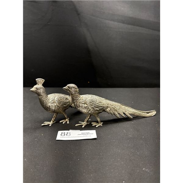 Silver Plated Peacock and Phezant