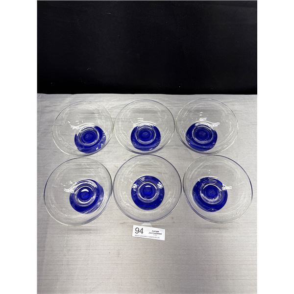 Lot of 6 Pretty Cobalt Dessert Dishes