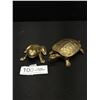 Image 1 : Lidded Brass Turtle and Frog Trinket Dishes