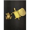 Image 2 : Lidded Brass Turtle and Frog Trinket Dishes