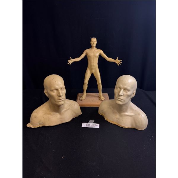 Lot of 3 Realistic Sculptures
