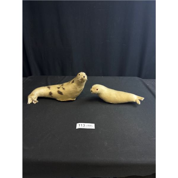 2 Vintage Real Seal Fur Seal Dolls