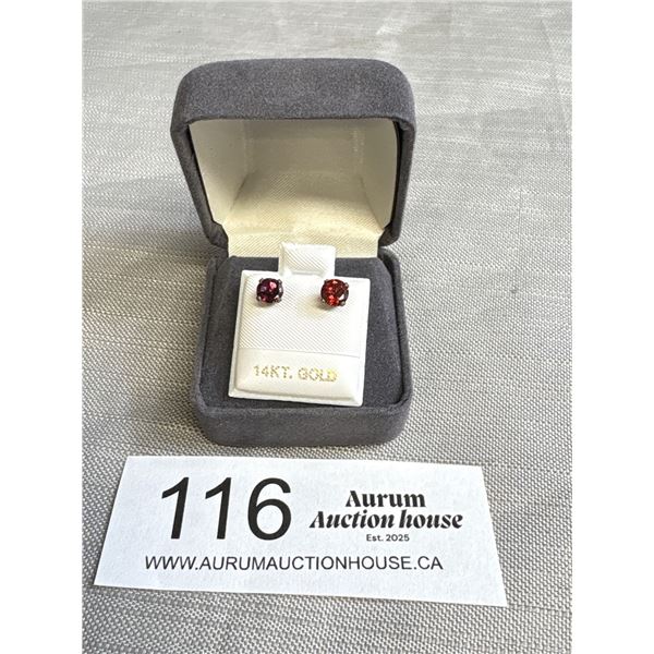 Nice Pair of 14k Gold Ruby Earrings
