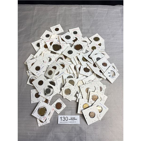 Lare Lot of World Coins in 2" x 2" Holders