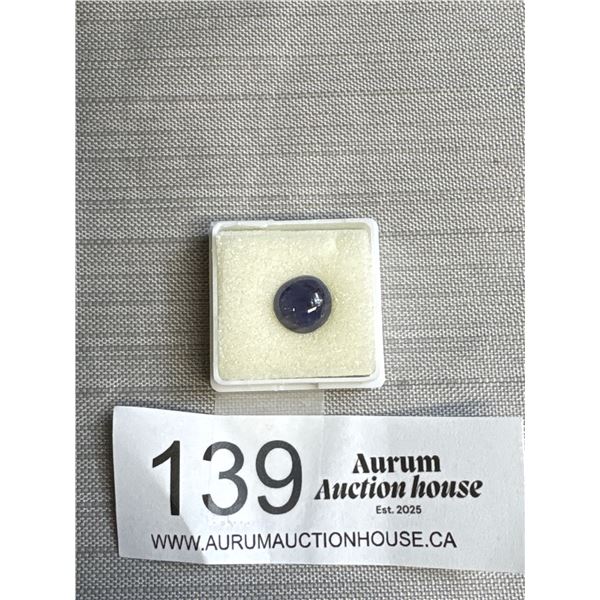 Natural Iolite 4.33 ct 9.28 x 5.11 mm Round Cabochon - I Clarity - Brazil Untreated