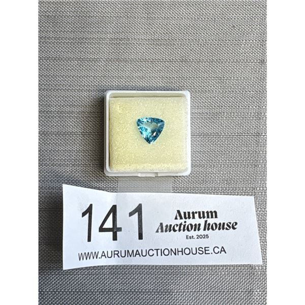 Sky Blue Topaz 2.45 ct. 8.811 x 8.61 x 5.02 mm. Trillion Cut - Loupe Clean - Brazil