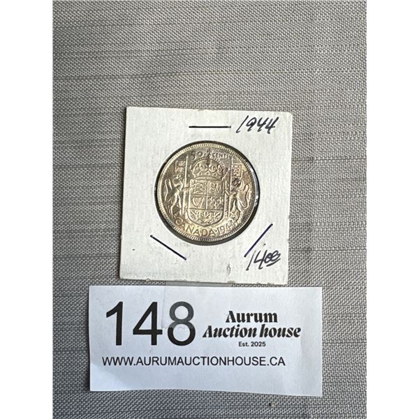 1944 Canadian Silver 50 Cent Coin