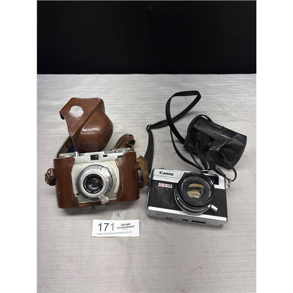 2 Vintage Cameras w/ Cases Both Canon