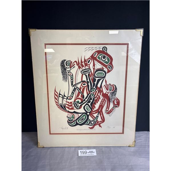 Very Nicely Framed West Coast Native Numbered Print Signed By Artist Transformation Mural IV