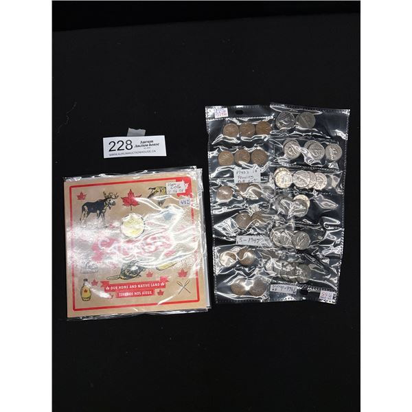 Lot of Very Old Canadian Pennies and Nickels + 2016 Year Set Sealed in Package