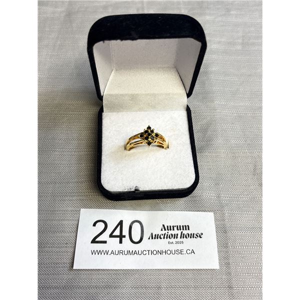 Very Nice HeavY Gold Tone Reversible Ring w/ Stones