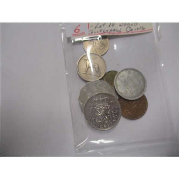 LOT OF 10 WORLD COLLECTABLE COINS