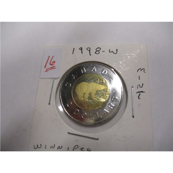1998W MINT CANADA TOONIE
