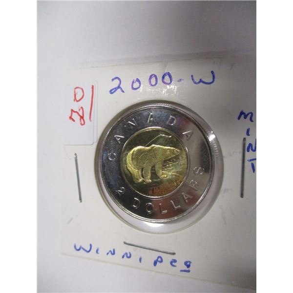 2000 MINT WINNIPEG TOONIE