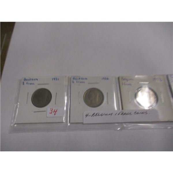 1951, 1952 BELGIUM COINS (4)