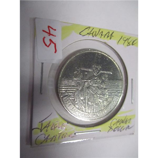1980 JACQUES CARTIER DOLLAR COIN