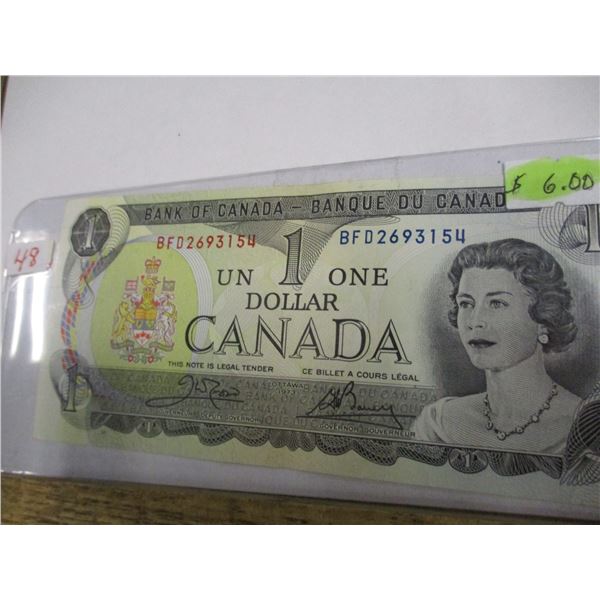 1973 CANADA $1 BILL