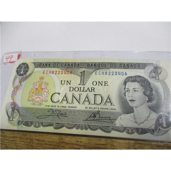 1973 CANADA $1 BILL