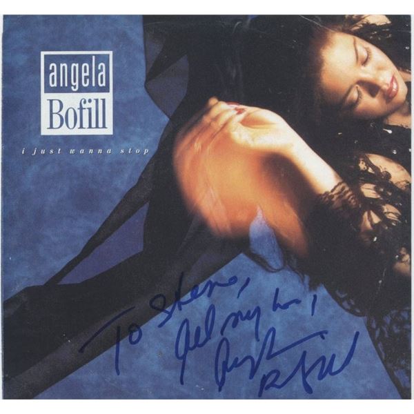 Angela Bofill I Just Wanna Stop signed 45 record sleeve