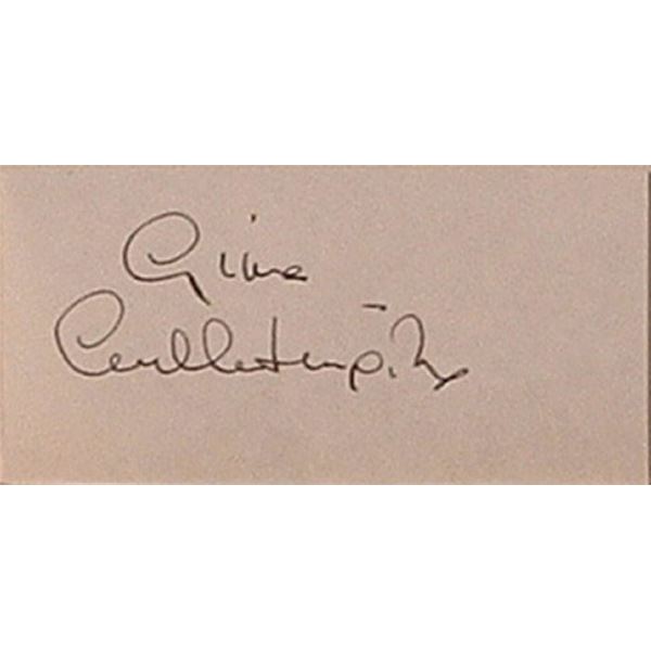 Gina Lollobrigida signature slip
