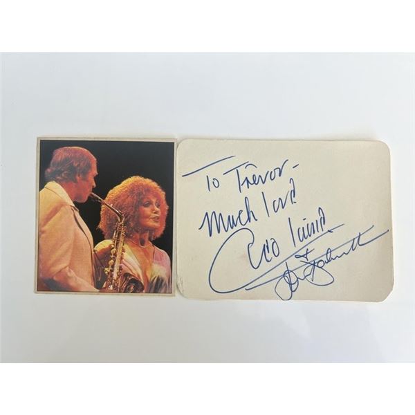 Jazz singer Cleo Laine signed note