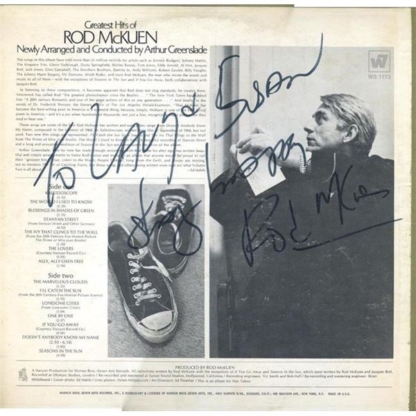 Rare Rod McKuen Greatest Hits signed and inscribed album