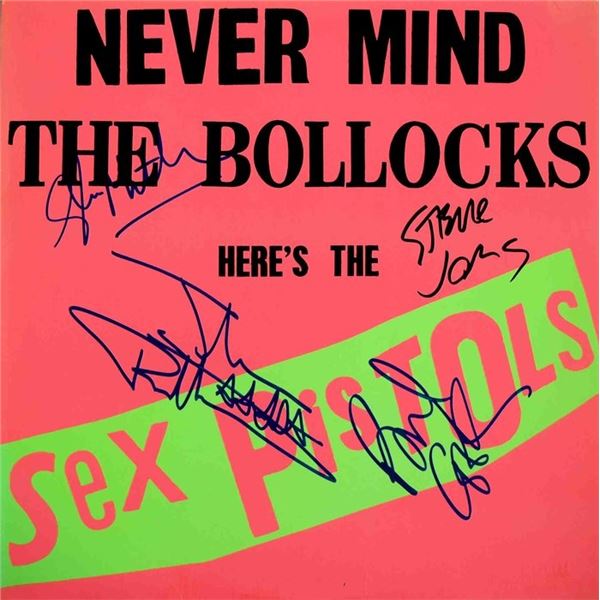 Sex Pistols signed Never Mind the Bollocks, Here's the Sex Pistols album